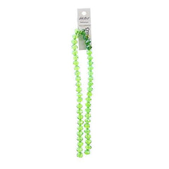 Crystal Lane Rondelle 8x10mm Transparent Green AB 46/Strand