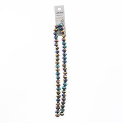 Crystal Lane Rondelle 8x10mm Opaque Multi Iris 46/Strand