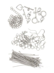 Jewelry Basics Silver Metal Findings Set 145/Pkg