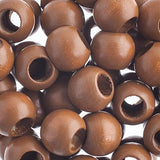 12x9.8mm Coffee Round Wood Beads 25/pk