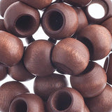 14x11mm Dark Brown Round Wood Beads 10/pk