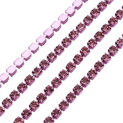 Metal 2mm Rose Rhinestone Banding 10yd/pk