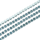 Metal 2mm Aquamarine Rhinestone Banding by the Yard