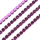 Metal 2mm Fuchsia Rhinestone Banding by the Yard