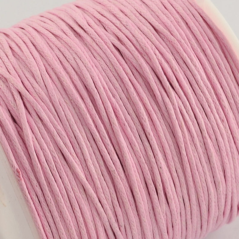 Waxed Cotton Cord 1mm Pink 100yd/Roll