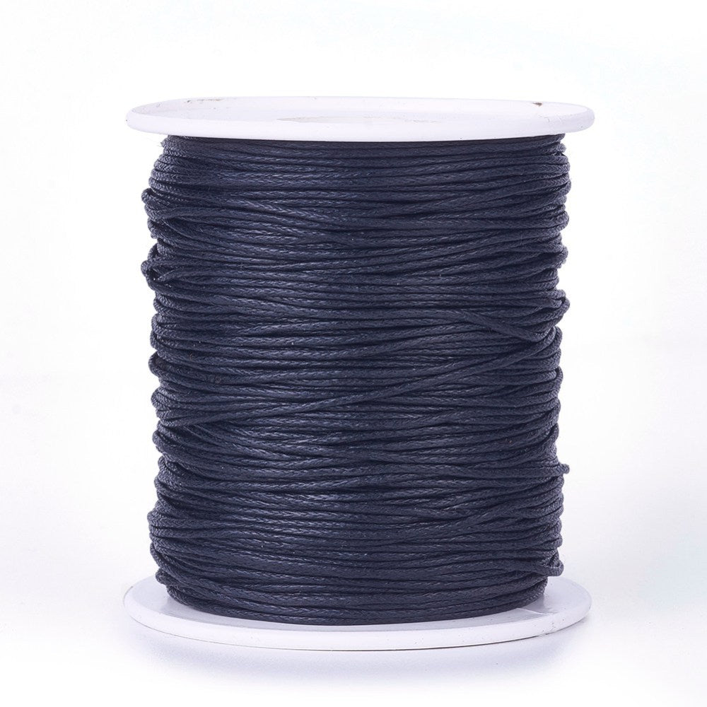 Waxed Cotton Cord 1mm Black 100yd/Roll