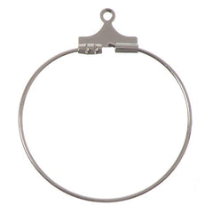 25mm Nickel Beadable Round Hoops 10/pk