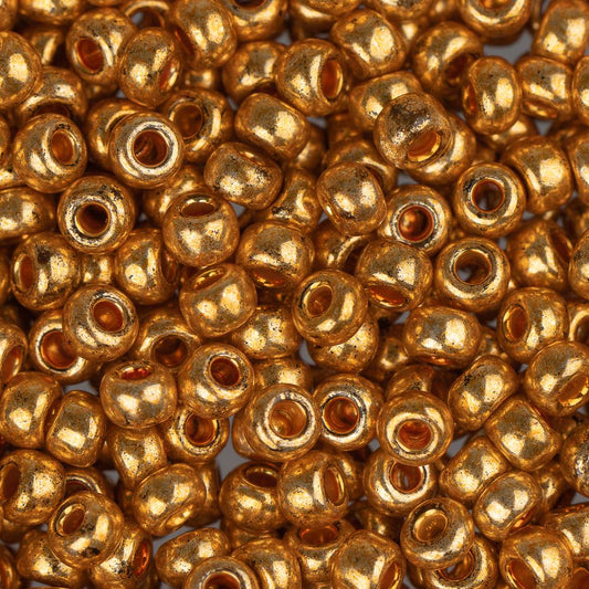 8/0 Czech Seed Beads #1605V Metallic Gold 22g