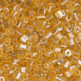 10/0 Czech 2 Cut Seed Beads Luster Light Topaz 22g