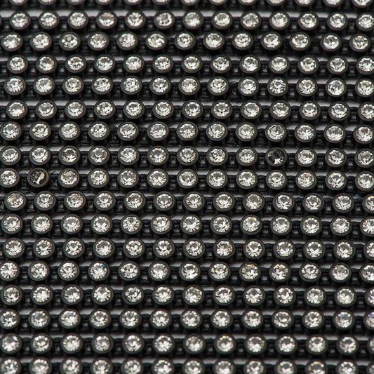 Plastic 2mm Black Rhinestone Banding 10yd/pk