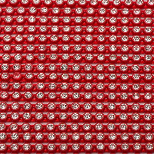 *Plastic 2mm Red Rhinestone Banding by the Yard