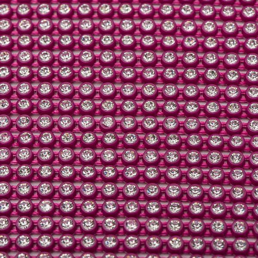 *Plastic 2mm Fuchsia Rhinestone Banding 10yd/pk