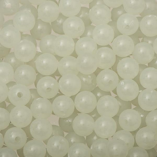 8mm Round Plastic Beads 1000/pk - Glow In The Dark