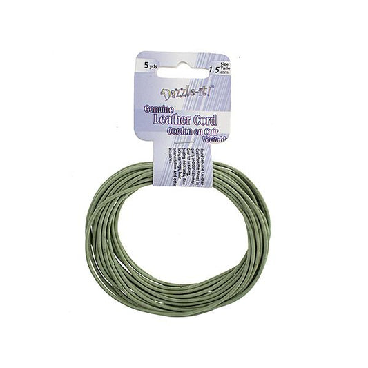 1.5mm Pistachio Leather Cord 5yd