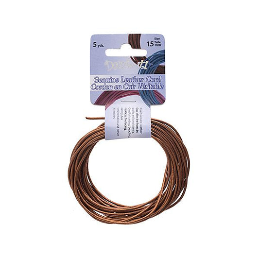 1.5mm Metallic Cooper Leather Cord 5yd