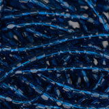 10/0 Czech 3 Cut Seed Beads Transparent Capri Blue Hank