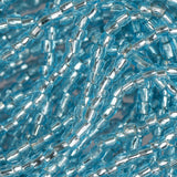 10/0 Czech 3 Cut Seed Beads Silver Lined Aqua Hank