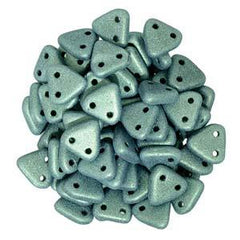 *Triangle Beads Metallic Suede Light Green 9g Vial