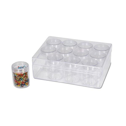 Clear Acrylic Bead Storage System 12pc