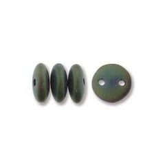 *Czech Lentil Beads Matte Iris Green 50/strand