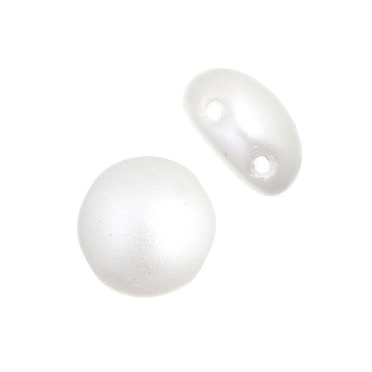 Czech Candy Beads 22/strand - White Pearl Pastel