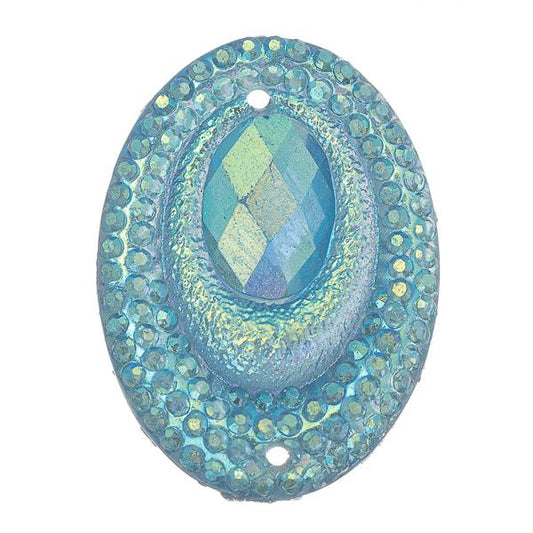 Blue AB 18x25mm Oval Sew-On Stone #9107-06 10/pk