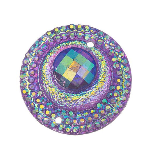 Purple AB 20mm Round Sew-On Stone #9108-05 10/pk