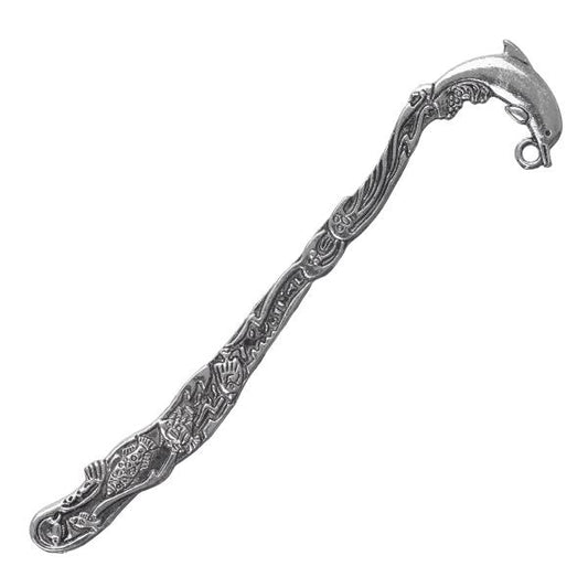 4 7/8 Inch Antique Silver Dolphin Bookmark 4/pk