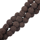 *10mm Lava Coffee (Natural/Dyed) Beads 15-16" Strand