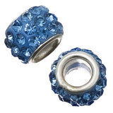 Barrel 12mm Rhinestone Bead, Lt Sapphire 5/pk