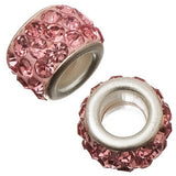 Barrel 12mm Rhinestone Bead, Light Rose 5/pk