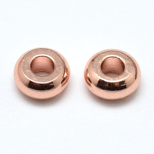 Spacer 4mm Donut, Rose Gold Beads 25/pk