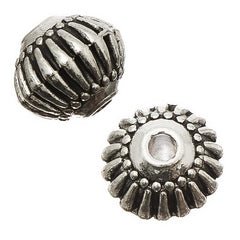 Lantern 8mm,Antique Silver Metal Beads 10/pk