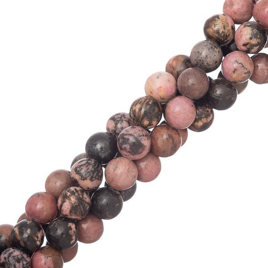 8mm Rhodonite (Natural) Beads 15-16" Strand