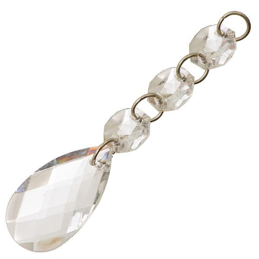 Crystal Acrylic Chandelier Chain & Flat Tear Drop 1/pk