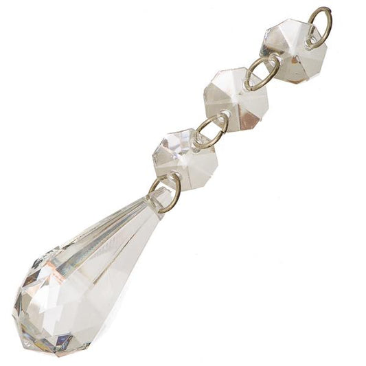 Crystal Acrylic Chandelier Chain & Round Tear Drop 1/pk