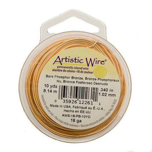 18g Artistic Wire Bare Phosphor Bronze 10yd