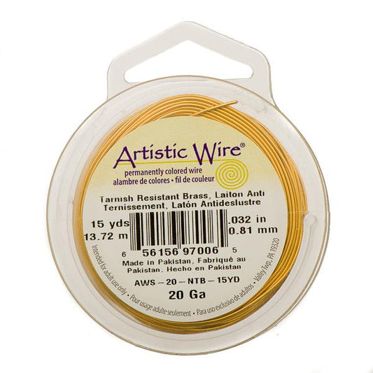 20g Artistic Wire Non-Tarnish Brass 15yd