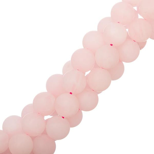 10mm Quartz Rose Matte (Natural) Beads 15-16" Strand