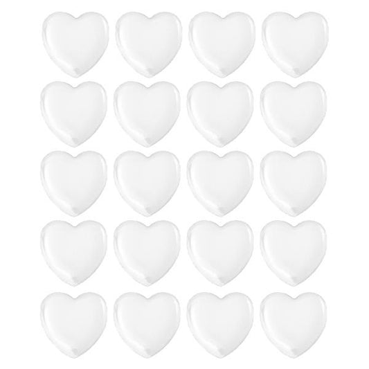 Epoxy Sticker Cabs, Heart 1" Clear 20/pk