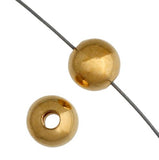 Round 4mm, Gold Metal Bead 100/pk