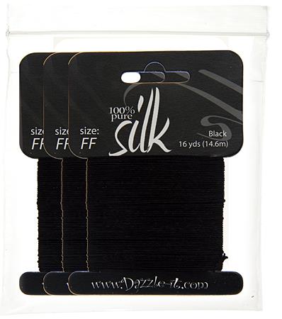 Silk Bead Thread FF (12.8lbs) Black 16yds