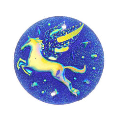 *Resin Cabochons, Round Pegasus 25mm Blue 10/pk