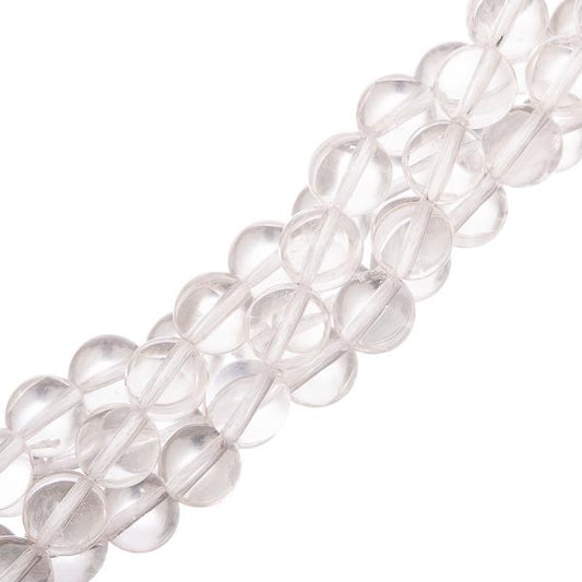 10mm Quartz Crystal (Natural) Grade AA Beads 15-16" Strand