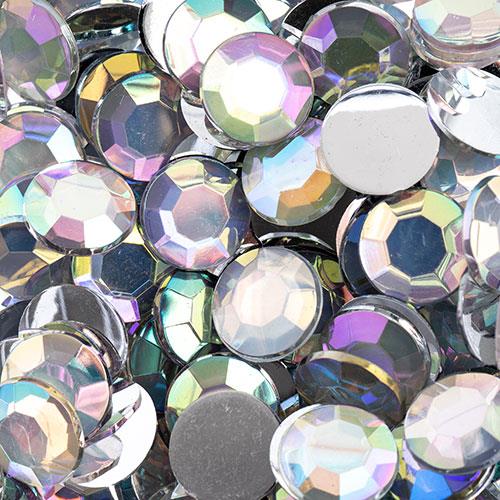 Flat Back Rhinestones Round 12mm Crystal AB 400/pk