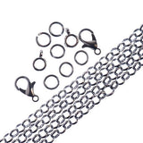 Chain & Findings Set Rolo Chain 4mm Gunmetal 36"