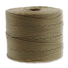 S-Lon Fine Bead Cord .4mm Khaki 118yd Spool