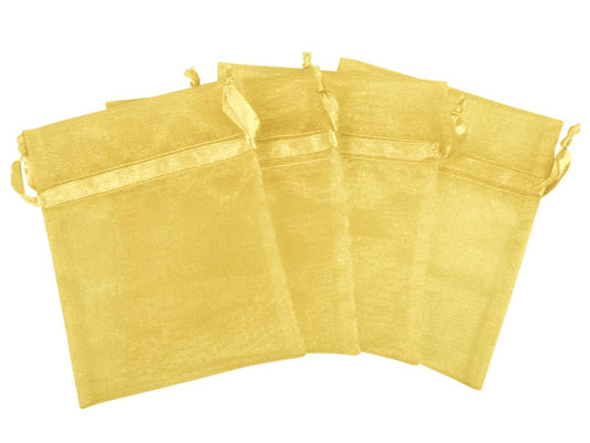 Organza Bags 4x5" Bright Gold 4/pk