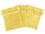 Organza Bags 4x5" Bright Gold 4/pk