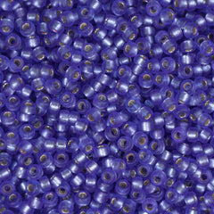 15/0 Miyuki Seed Beads #1647 Semi-Frosted Silver Lined Violet 8.2g